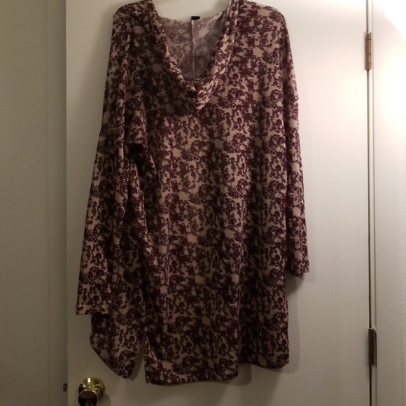 Burgundy floral print cardigan - Picture 2 of 2